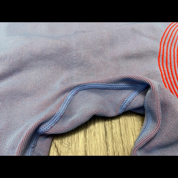 Fabletics Seamless Stars and Stripes Blue and Red 7/8 Leggings - Picture 7 of 14